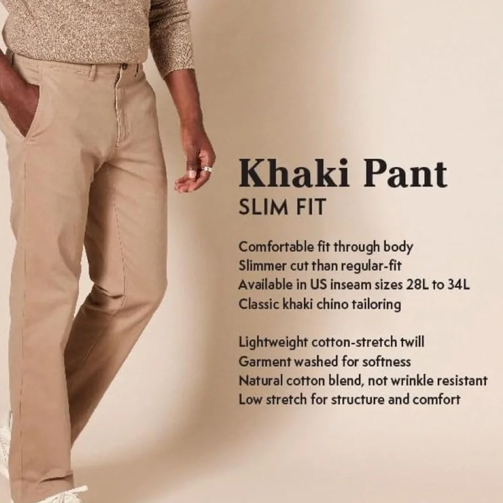 Amazon Essentials BUNDLE Mens Slim-Fit Casual Stretch Chino Pant